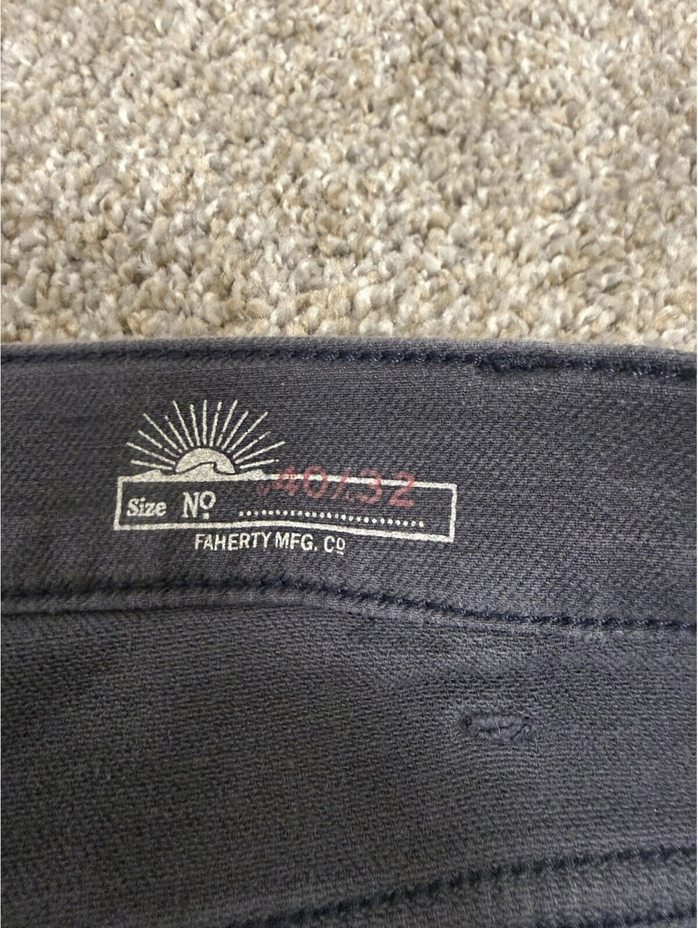 Faherty Pants Mens 40x32 Grey Stretch Terry 5 Pocket Slim Straight Soft Comfort - Picture 5 of 9